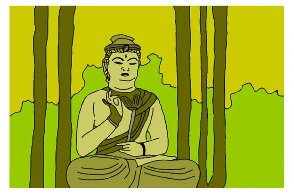 Meditace buddha — Stockový vektor