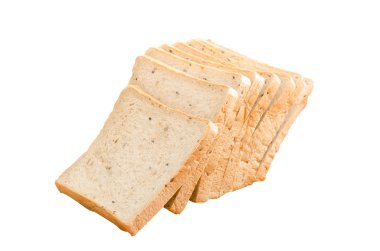 Kepekli ekmek izole dilimlenmiş 