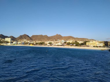 Mindelo 'daki şehir plajı, Cabo Verde