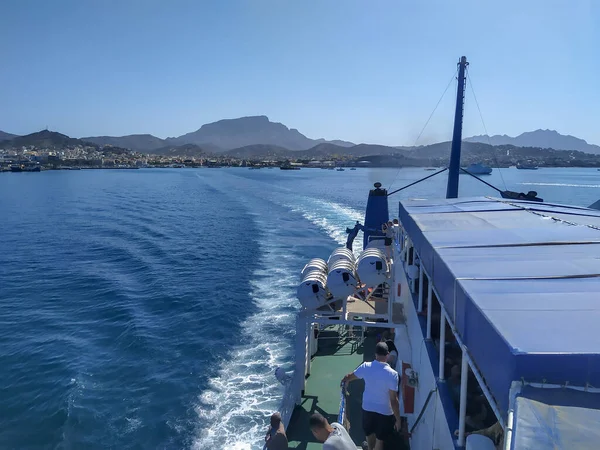 Schiff Verlässt Den Hafen Von Mindelo Richtung Santo Antao Auf — Stockfoto