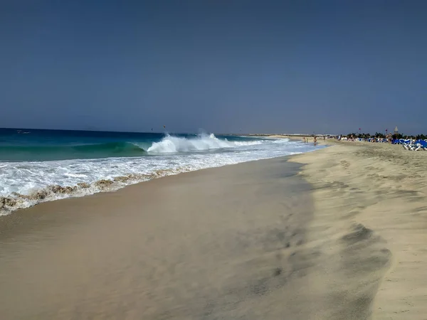 Sandstrand Cabo Verde Sal Nära Santa Maria Och Ponta Preta — Stockfoto