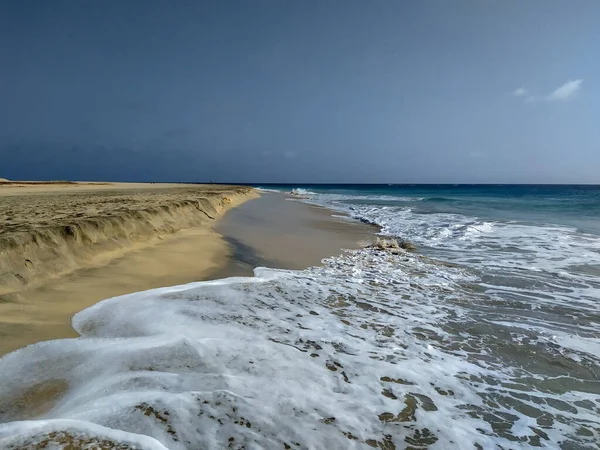 Sandstrand Cabo Verde Sal Nära Santa Maria Och Ponta Preta — Stockfoto