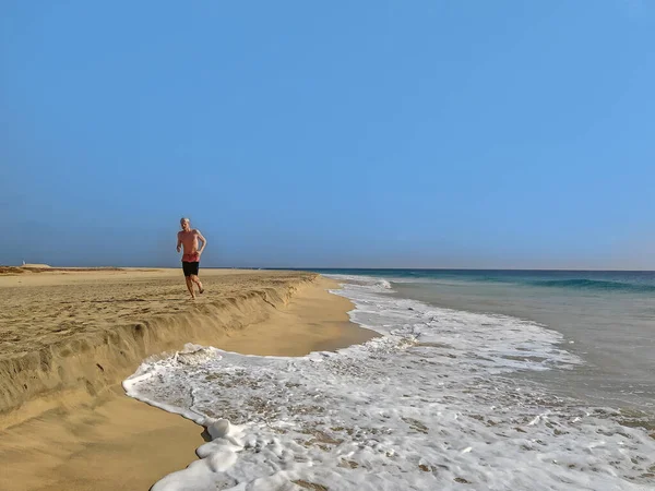 Sandstrand Cabo Verde Sal Nära Santa Maria Och Ponta Preta — Stockfoto