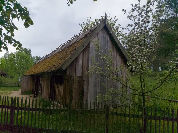 Παραδοσιακό Χωριό Kashubian Στην Πομερανία Βόρεια Πολωνία Τυπική Αγροτική Αρχιτεκτονική — Φωτογραφία Αρχείου