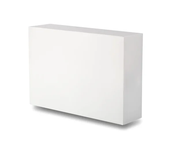 Caixa de papelão vazia branca — Fotografia de Stock