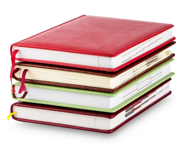 Yer imleri ile renkli günlüğü yığını