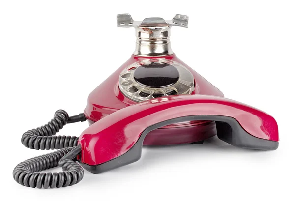 Czerwony stary telefon od haka — Zdjęcie stockowe