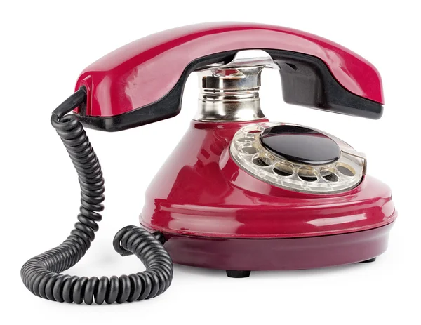 Czerwony stary telefon z płyty — Zdjęcie stockowe