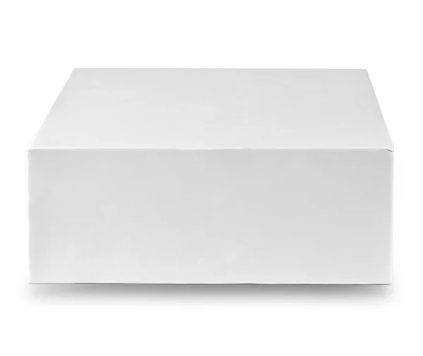 Boîte fermée en carton blanc — Photo
