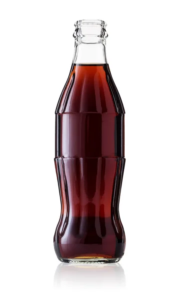 Open glazen fles cola — Stockfoto