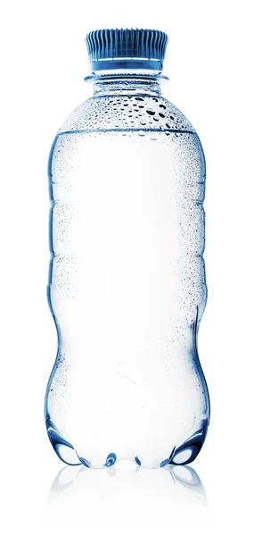 Botella azul de agua con gotas —  Fotos de Stock