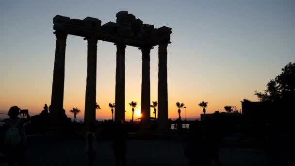 Tempio di Apollo di lato al tramonto — Video Stock