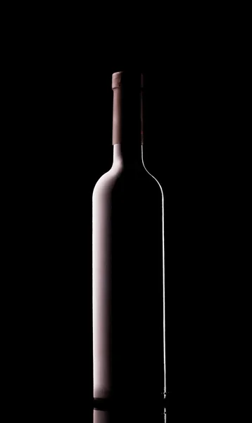 Botella negra de vino — Foto de Stock