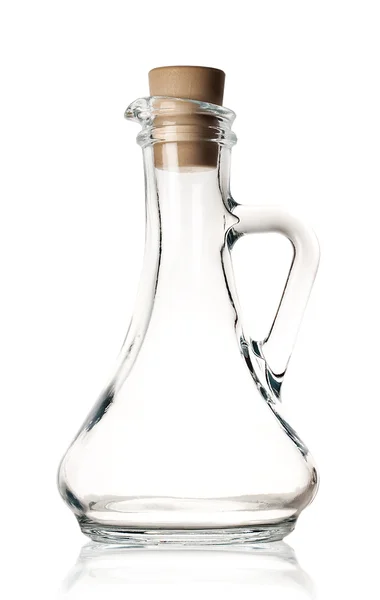 Transparent glass carafe with a cork — Stock Photo, Image