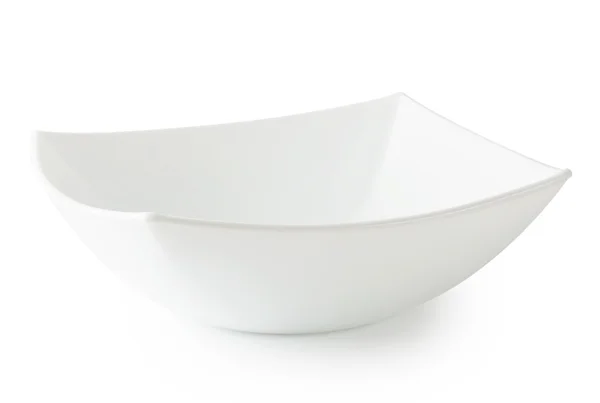 Bílý čtverec hluboký talíř — Stock fotografie