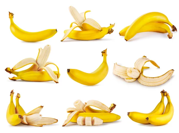 Conjunto de banana fragrante madura amarela — Fotografia de Stock