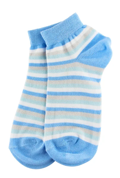 Blue and white striped socks — Stock Photo, Image