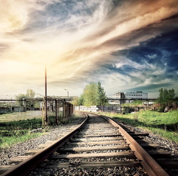 Eski paslı demiryolu — Stok fotoğraf