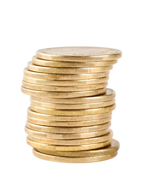 Column coins shot with focus on foreground — Stock Photo, Image