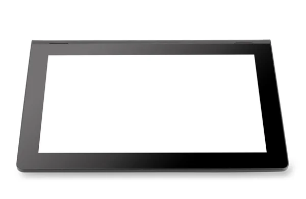 Black tablet computer with blank screen — Stock Photo, Image