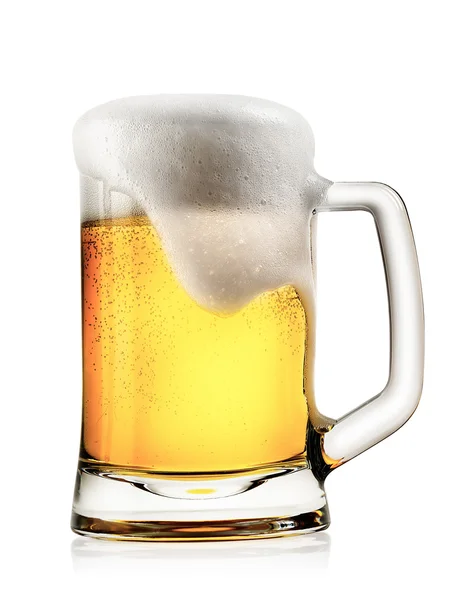 Mok van light bier met schuim — Stockfoto