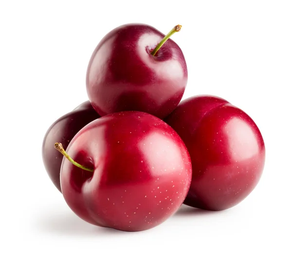 Four ripe plums — Stock Photo, Image