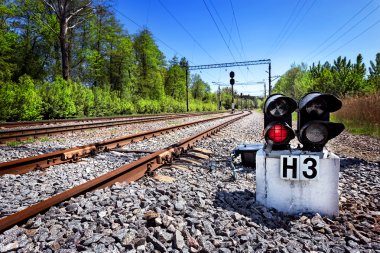 Mesafe içine eski bir tren basık