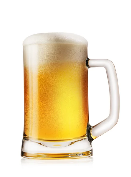 Caneca de cerveja espumosa leve — Fotografia de Stock