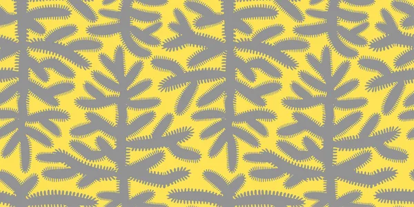 Modne kolory bezszwowy wzór z sylwetkami choinek na oświetlającym żółtym. — Wektor stockowy