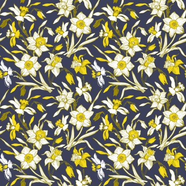 Nergisler Sarı Aydınlatıcı El Çiçeklerinin Nihai Gri Üzerine Çizdiği.