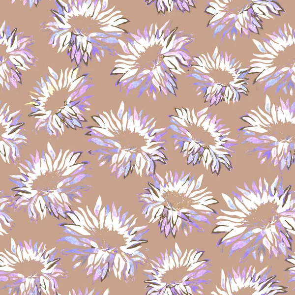 Floral υδατογραφία αδιάλειπτη μοτίβο της πλήρους άνθισης Chrysanthemum Λουλούδι σε ροζ αποχρώσεις. — Φωτογραφία Αρχείου