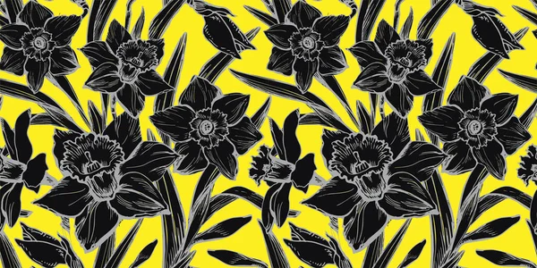 검은 꽃, 줄기, 가지, 잎에서 나오는 끈적끈적 한 무늬. — 스톡 사진
