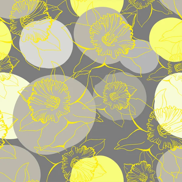 Κίτρινες φωτίζουσες φιγούρες περίγραμμα των λουλουδιών. — Διανυσματικό Αρχείο
