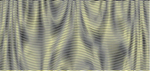 Moire monochromatická textura s vlnitými futuristickými abstraktními lineárními formami. — Stockový vektor
