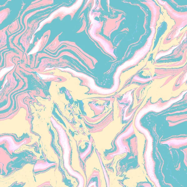 Abstrato acrílico pintado Fluid Art padrão com efeito de mármore em tons de meio pastel. — Fotografia de Stock