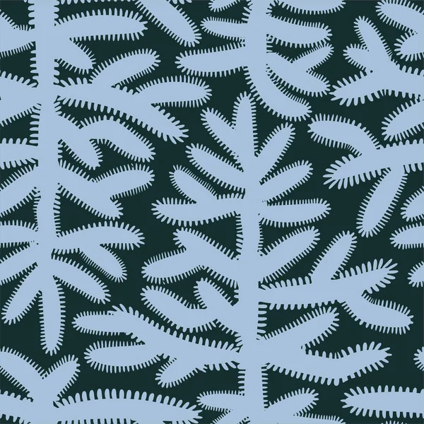 Árboles de Navidad ornamentales en el bosque de invierno nevado patrón sin costuras. — Archivo Imágenes Vectoriales