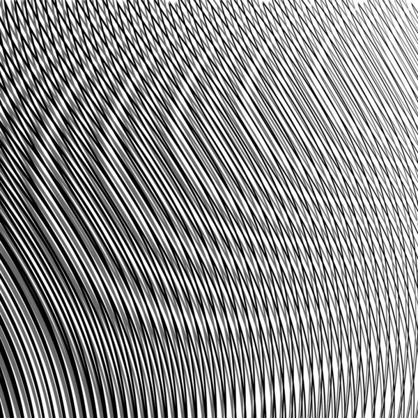 Dinâmico abstrato linear vetor moire textura monocromática. — Vetor de Stock