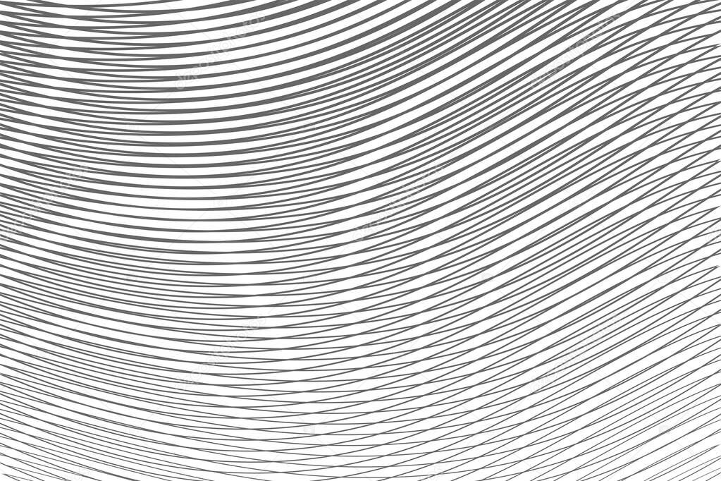 Calm monochrome abstract gray texture with rounded lines.