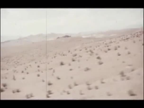 Desierto durante el día con cielo azul — Vídeo de stock