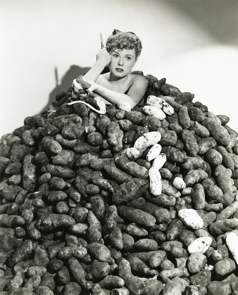 Up to her neck in work