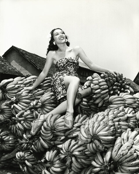 Sitting pretty on a pile of bananas