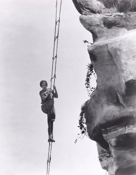 Mulher Alpinismo — Fotografia de Stock