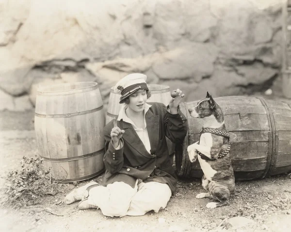 Hundetrainerin — Stockfoto