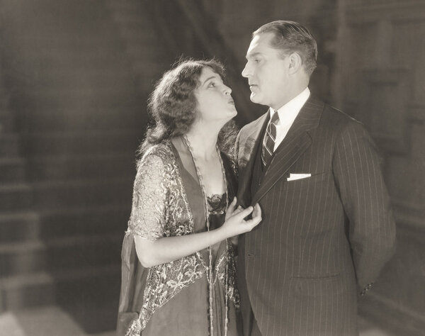 man and woman posing