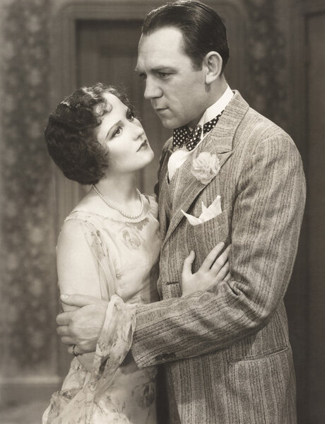 Man and woman embracing