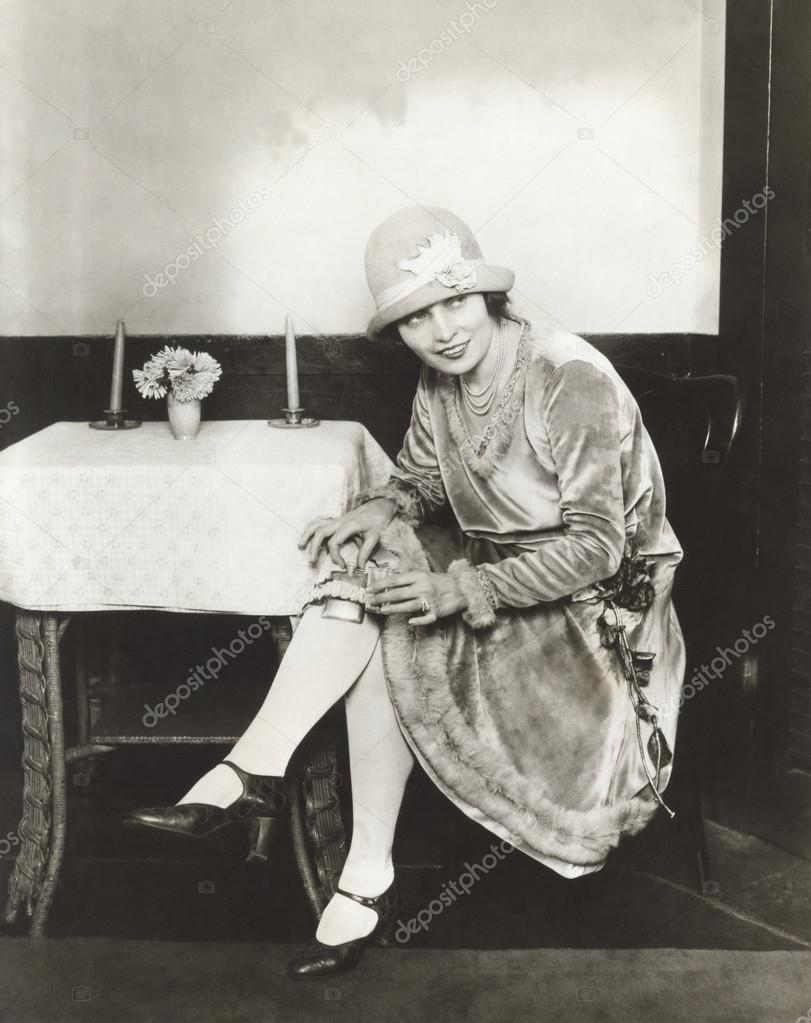 woman sitting at table