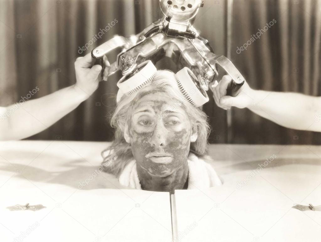 Woman receiving  beauty treatment