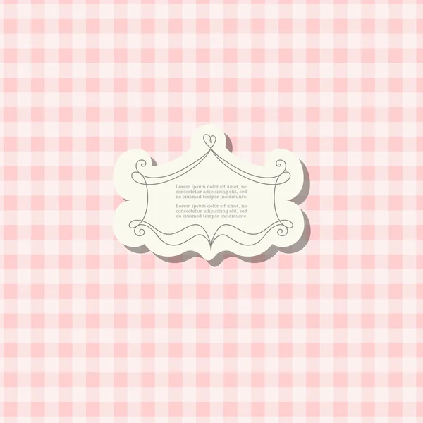 Romantic scrap booking template for invitation, greeting, baby shower card, happy birthday label, postcard frame or child album. Vector — Stockvector