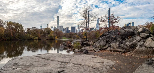 Lago Central Park Nueva York Manhattan — Foto de Stock