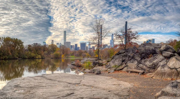 Vid Sjön Central Park New York City Manhattan — Stockfoto